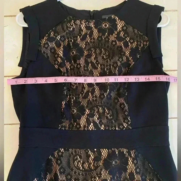 Adrianna Papell Sheath Dress Women’s Size 8 Black Lace Sleeveless Zipper Back - Picture 7 of 10